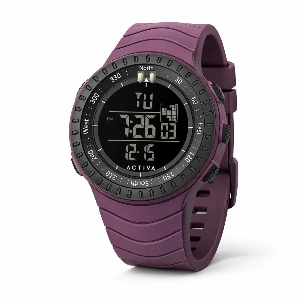 NIB ACW1237-008 - Activa X Invicta Digital Men's Watch - 53mm, Dark Purple